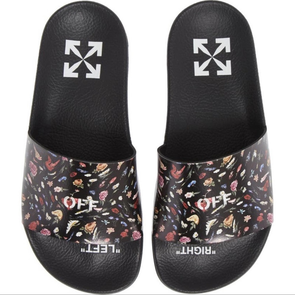 Off-White Floral Logo Pool Slide